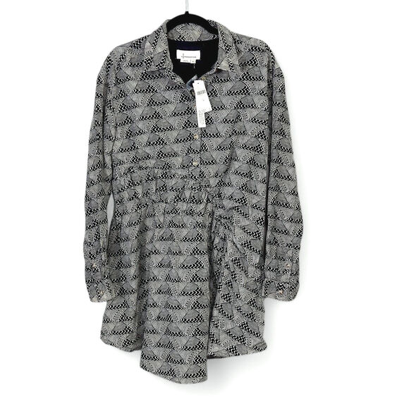 NEW Anthropologie Women’s Dress Boho Modernist Geometric Print Collared Size M - Picture 2 of 11